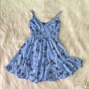 Blue Floral Mini Dress